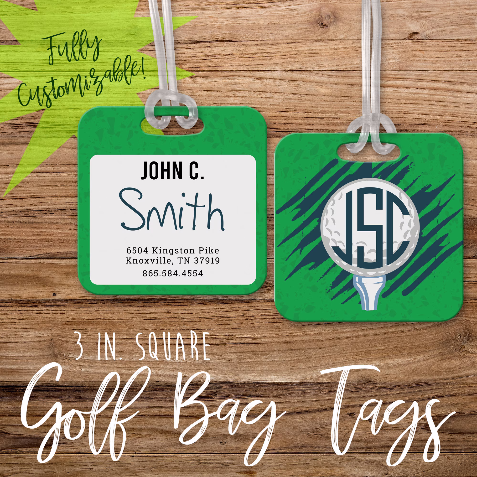 Monogram Golf Bag Tag// Luggage Tag //Customized //Golf Gift Idea// Dad Gift// Fathers Day // Under 10