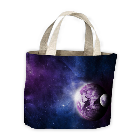Earth & Moon in Space Tote Shopping Bag For Life - Astronomy Science