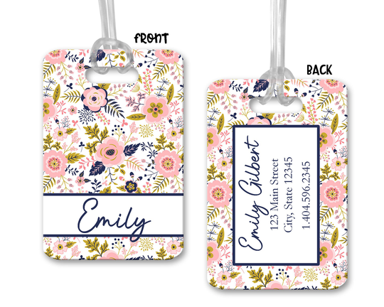 Personalized Luggage Tag~Floral Bag Tag~Beach Tag~Vacation Tag~Luggage Tag~Monogram Tag~Daycare Tag