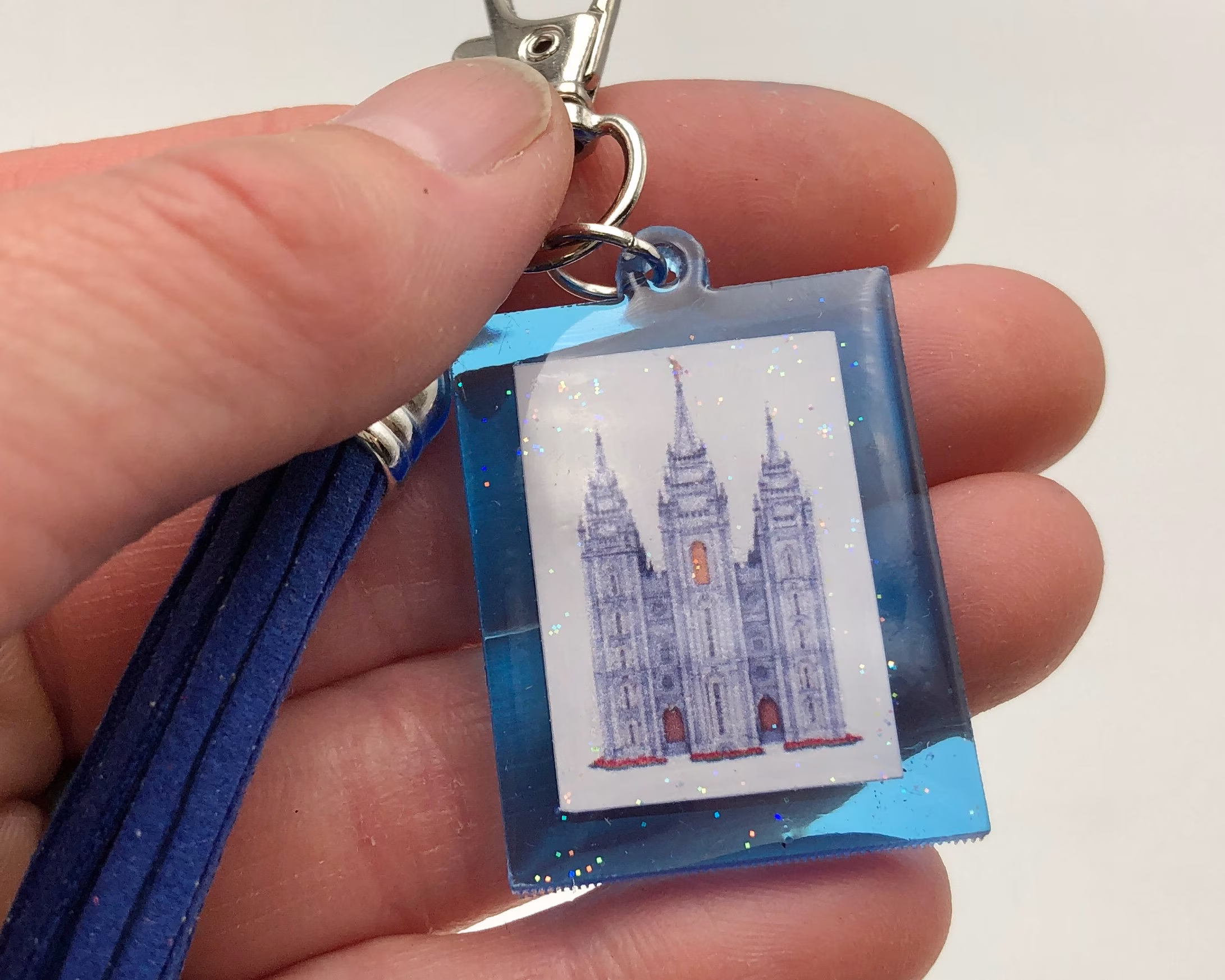 Lds Temple Zipper Pull/Keychain With Tassel. Handmade Salt Lake City Temple, Baptism Gift, Missionary Keychain