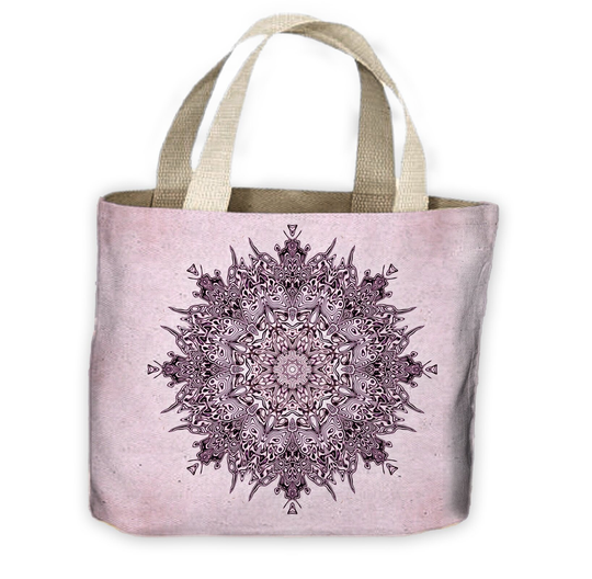 Lilac Mandala All Over Tote Shopping Bag For Life