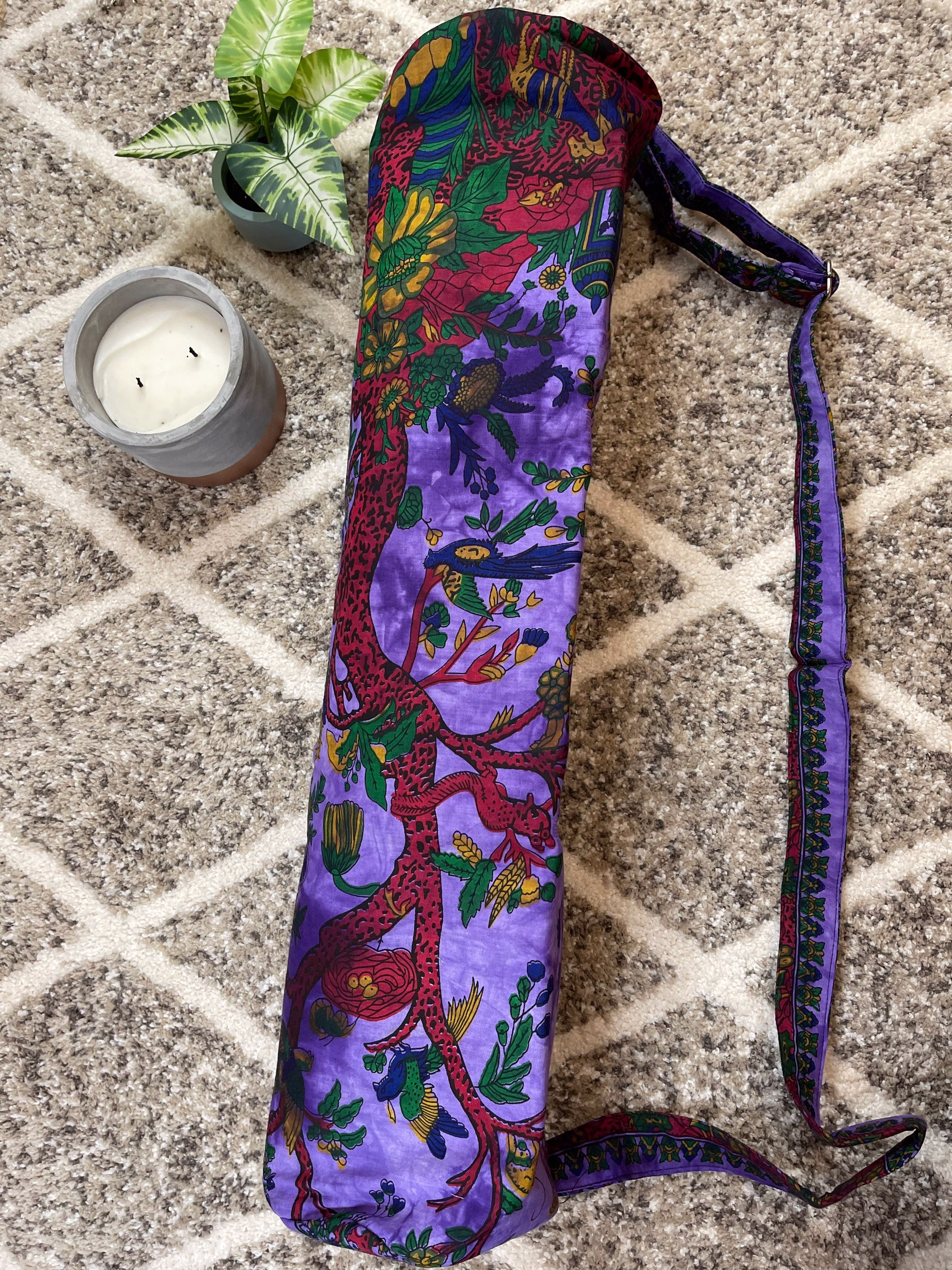 Vibrant Purple Yoga Mat Bag