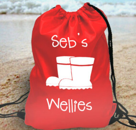 Personalised Kids Gym Bag School Pe - Your Name's Wellies
