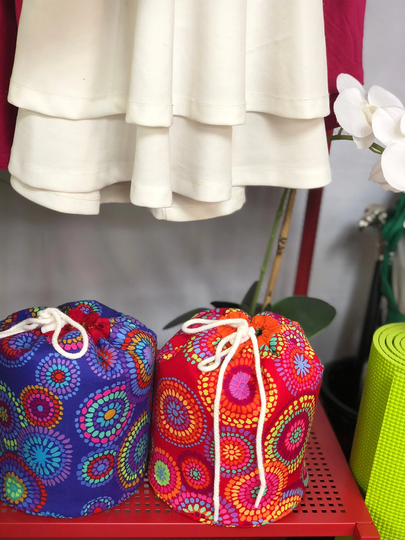 Bright Floral Cinch Top Bags - Multiple Colors| Single Or Set Of 2 For Pool, Camping, Gym Travel With Mesh Pockets & Cord Lock Closure