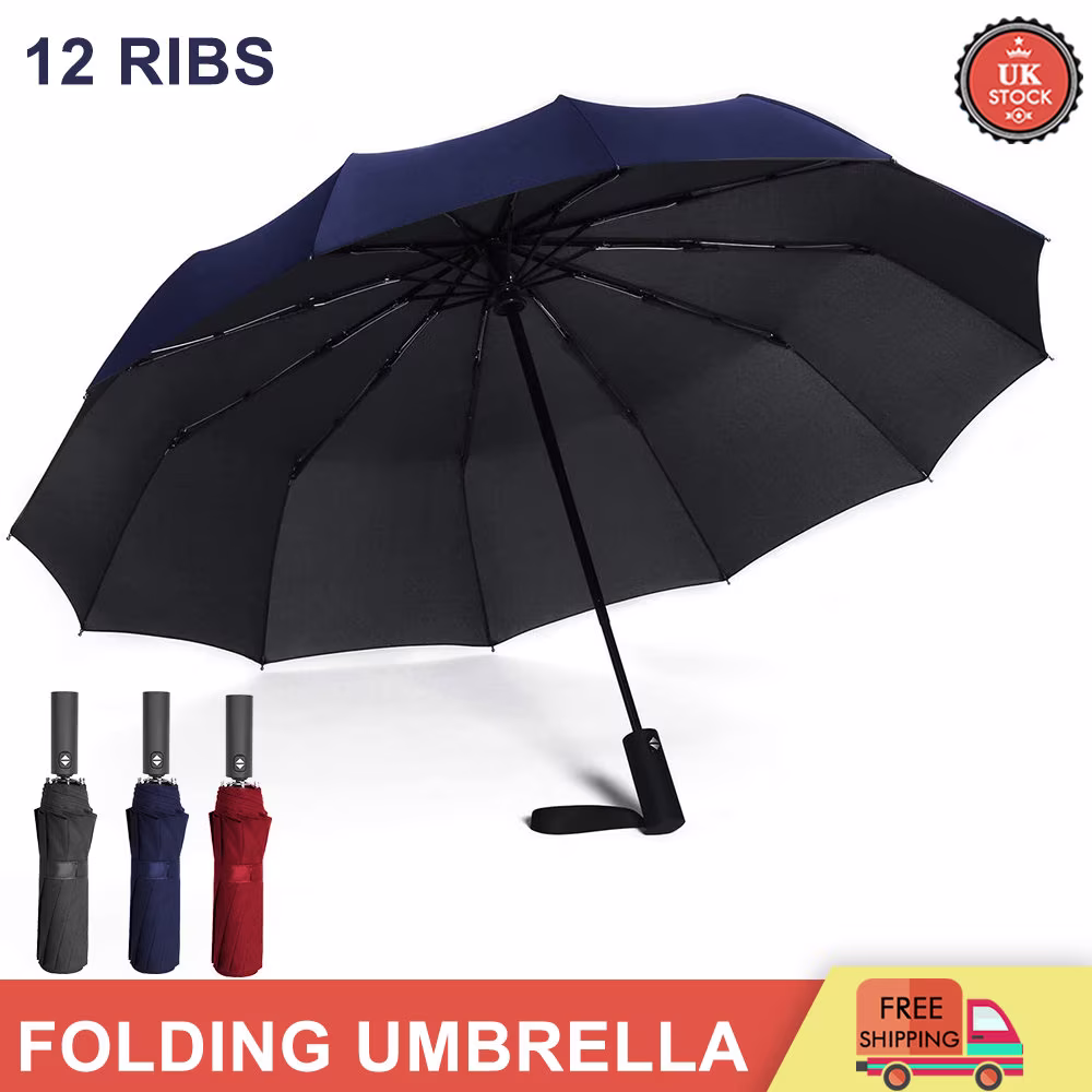 strong Automatic Open Umbrella Folding Sunshade & Rain Windproof