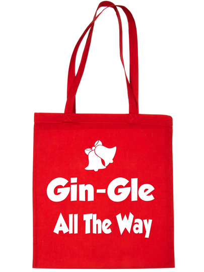 Print4U Gin-Gle All The Way Christmas Reusable Shopping Tote Bag Perfect For Xmas Gifts