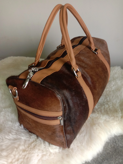Duffel Travel Bag - Cowhide Made Weekender Bag For Women/Men -Boys & Girls Trip Gym Luggage Bags- Shoulder Duffle