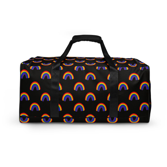 Rainbow Pattern Duffle Bag, Rainbow Luggage, Patterned Matching Travel Bags, Gym Colorful Bags
