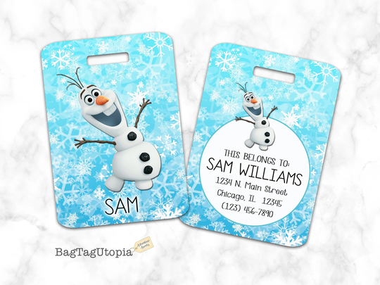 Olaf Luggage Tag, Bag Frozen Personalized