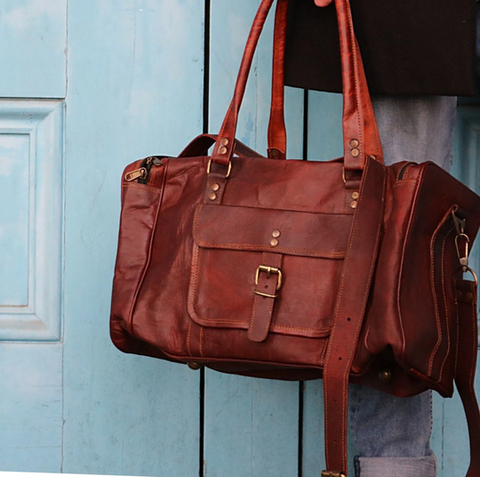 Leather Holdall/Duffel Bag, Travel, Sports